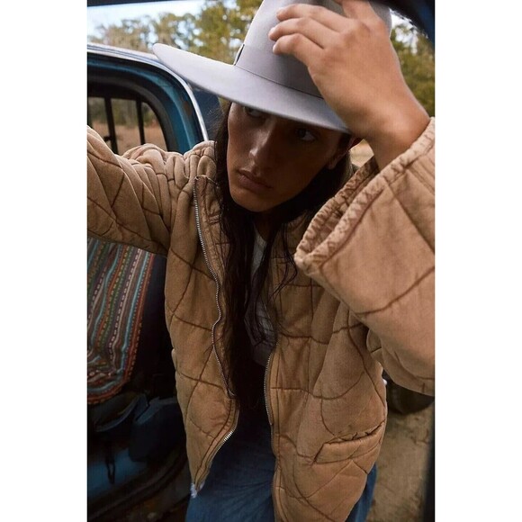 Free People Dolman Quilted Knit Jacket Top Oversized Zip-up Slouchy XL 276736 - Picture 5 of 11